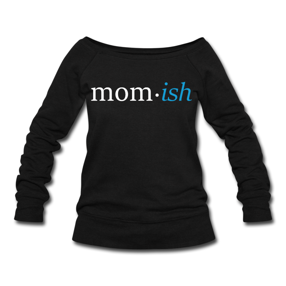 Mom-ish off shoulder Sweatshirt - black
